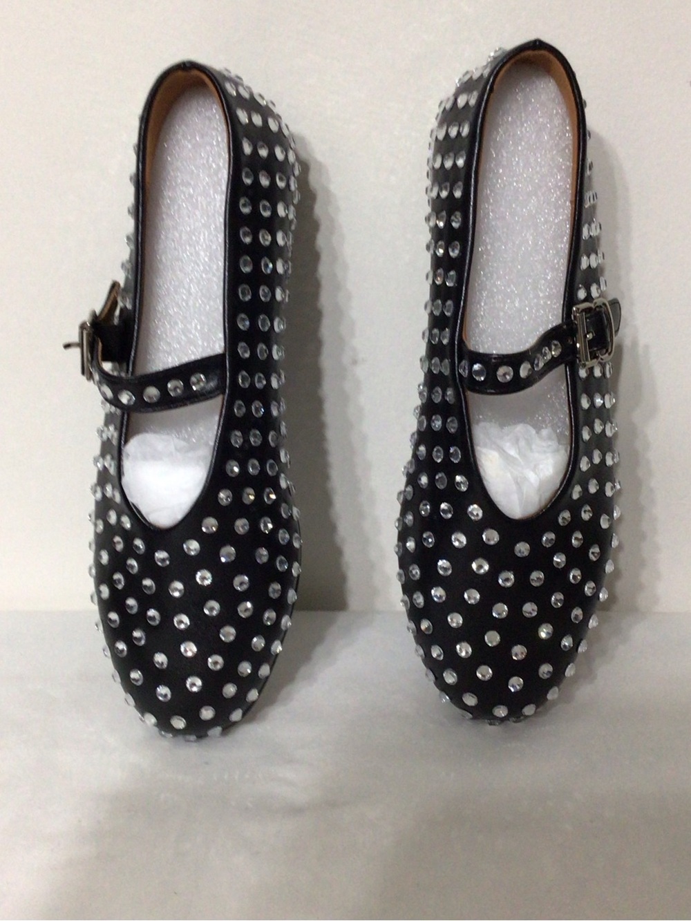 Rhinestone Black Mary Jane Flats - Picture 8 of 9